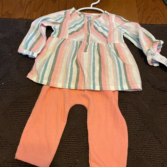 NWT🔖Carter's
Baby👶Girl👧Striped Linen Top & pants👖 Outfit Size 6 Months - Picture 1 of 8